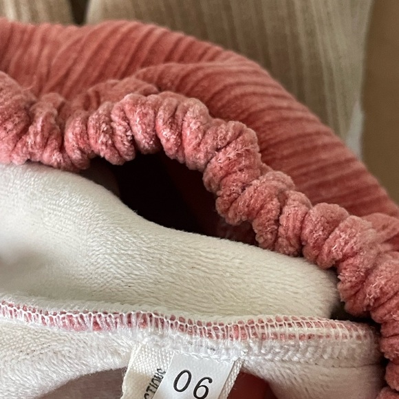 Baby Corduroy Pants Set - Pink and Cream cute bunny and bear Size 6m TAIPI BEAR - Picture 9 of 10